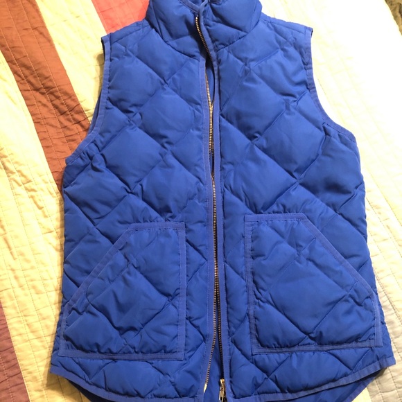 J. Crew Jackets & Coats J Crew Quilted Down Vest Blue Poshmark